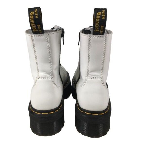 Dr. Martens US Sz 6 Jadon Leather Platform Combat Boots Side Zip Lace-Up White - Picture 11 of 13